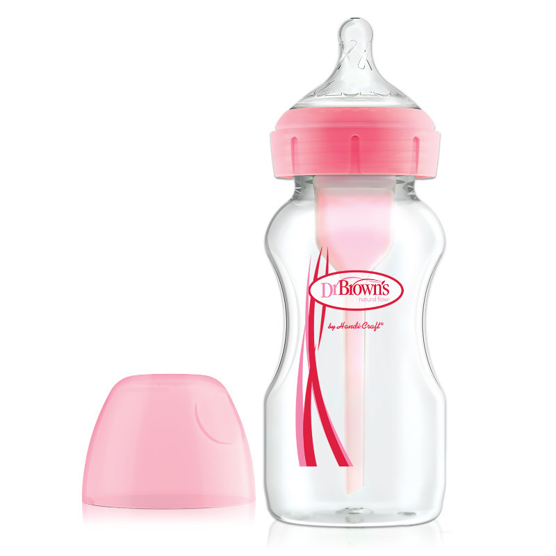 Μπιμπερό με Φαρδύ Λαιμό 270ml Dr. Brown’s Pink WB91601