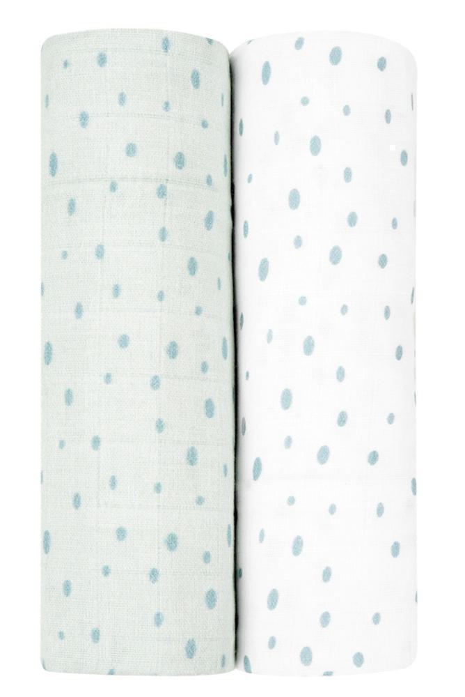 Πάνες Μουσελίνας 80x80cm Σετ 2τμχ Kikka boo Dots Blue 31103010069