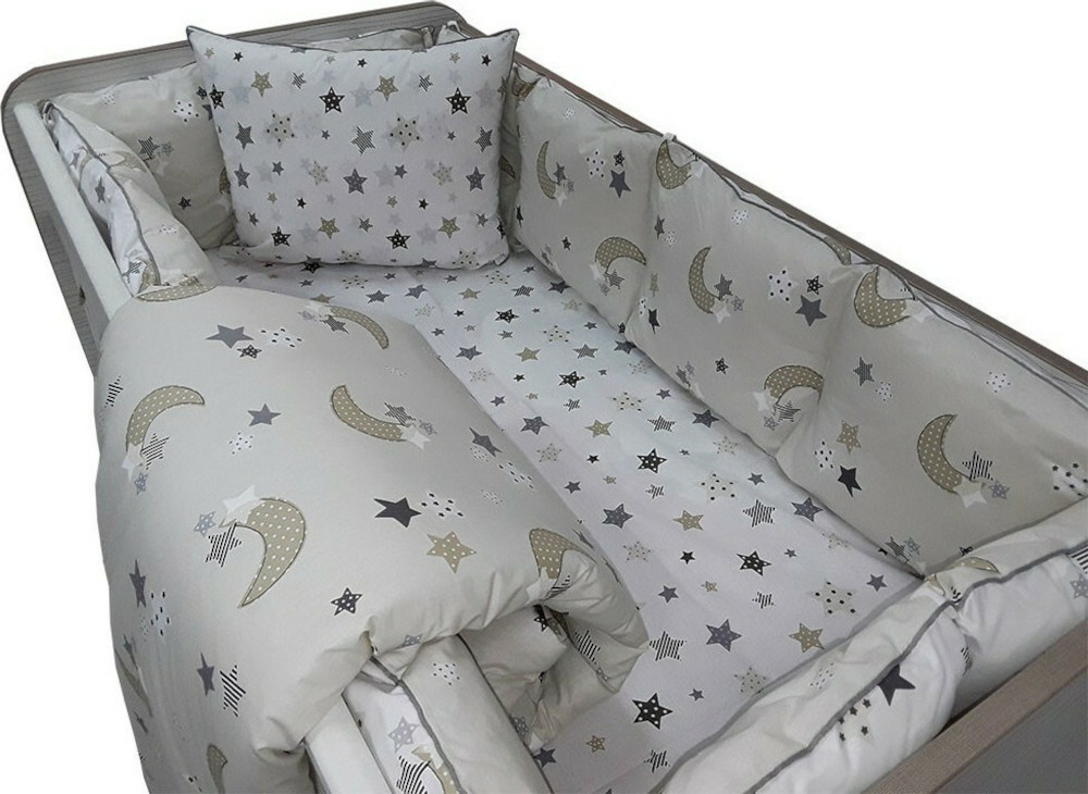 Σετ προίκα κούνιας 70x140cm Beboulino Beige Moon Stars 79017220070