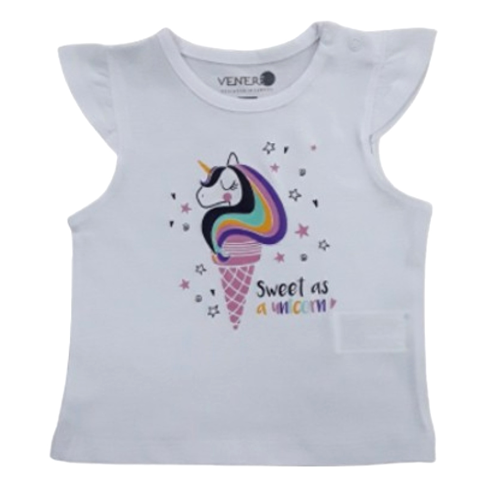 T-shirt Μπλουζάκι Sweet as a Unicorn Venere White 8010635