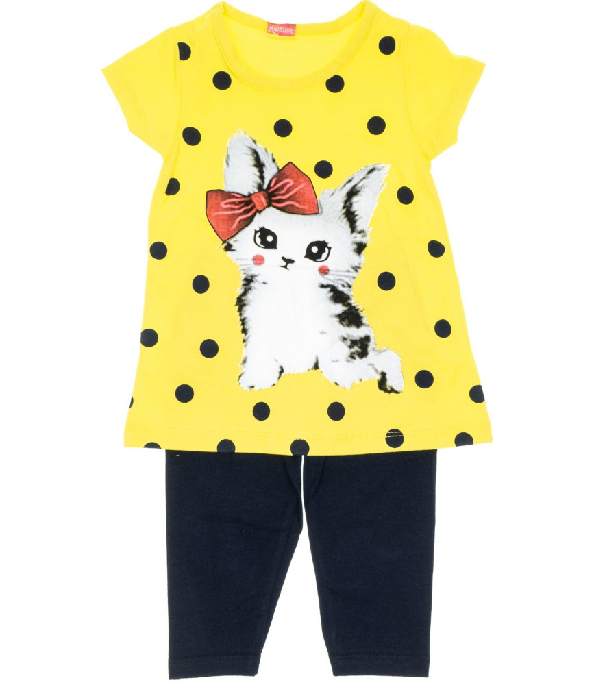 Μπλουζάκι με Κολάν Κάπρι Precious Yellow Cat Ribemix Kids 38380