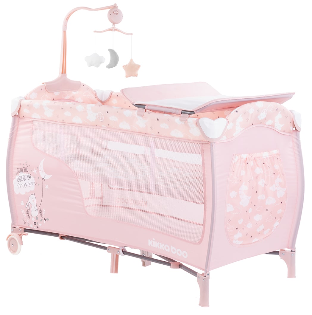 Παρκοκρέβατο 2 Επιπέδων Dolce Sonno Kikka boo Pink Rabbits 31003010039