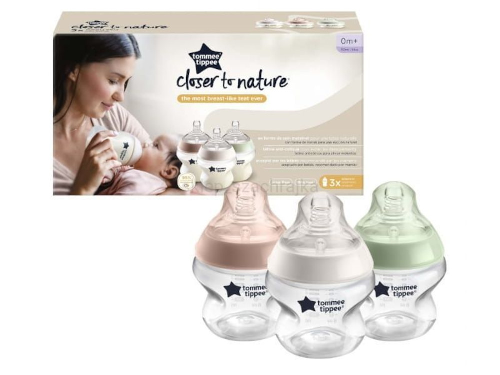 Μπιμπερό +0m 3τμχ 150ml Closer to Nature Tommee Tippee 227188