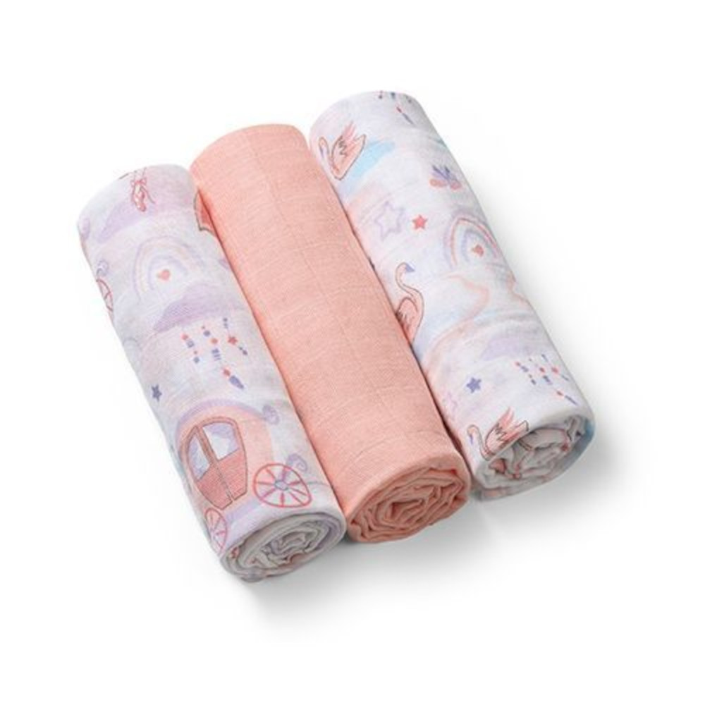 Σετ Πάνες Μουσελίνες 3τμχ 70x70cm BabyOno Pink BN348/11