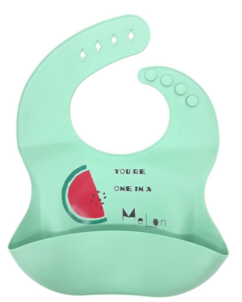 Σαλιάρα Σιλικόνης με Τσέπη Green One Melon 71107330002