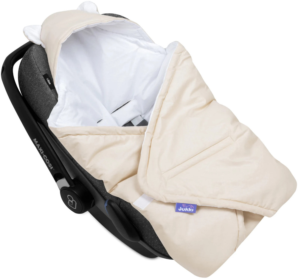 Κουβερτούλα ταξιδιού Pastel Beige με κουκούλα για car seat