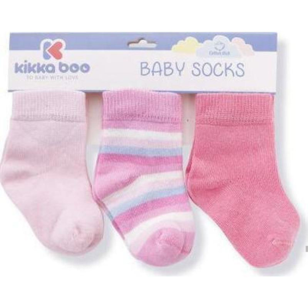 Καλτσάκια Σετ 3τμχ 6-12m Stripes Kikka Boo Pink 31110010041