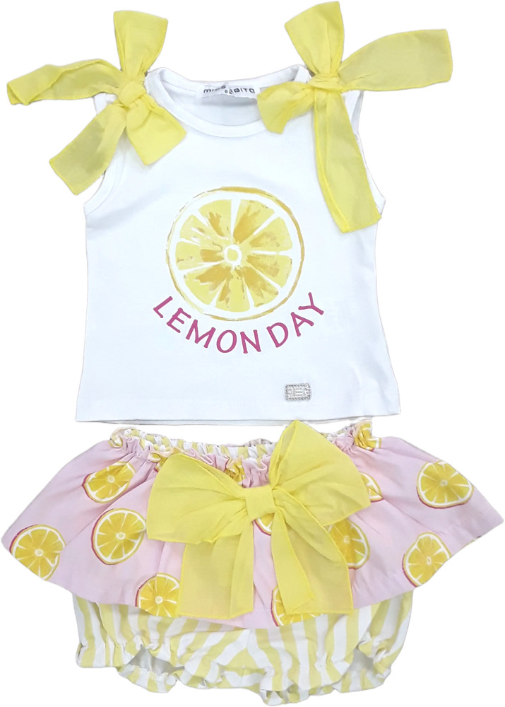 Μπλουζάκι Αμάνικο με Σορτσάκι Yellow Lemon Day 8010043