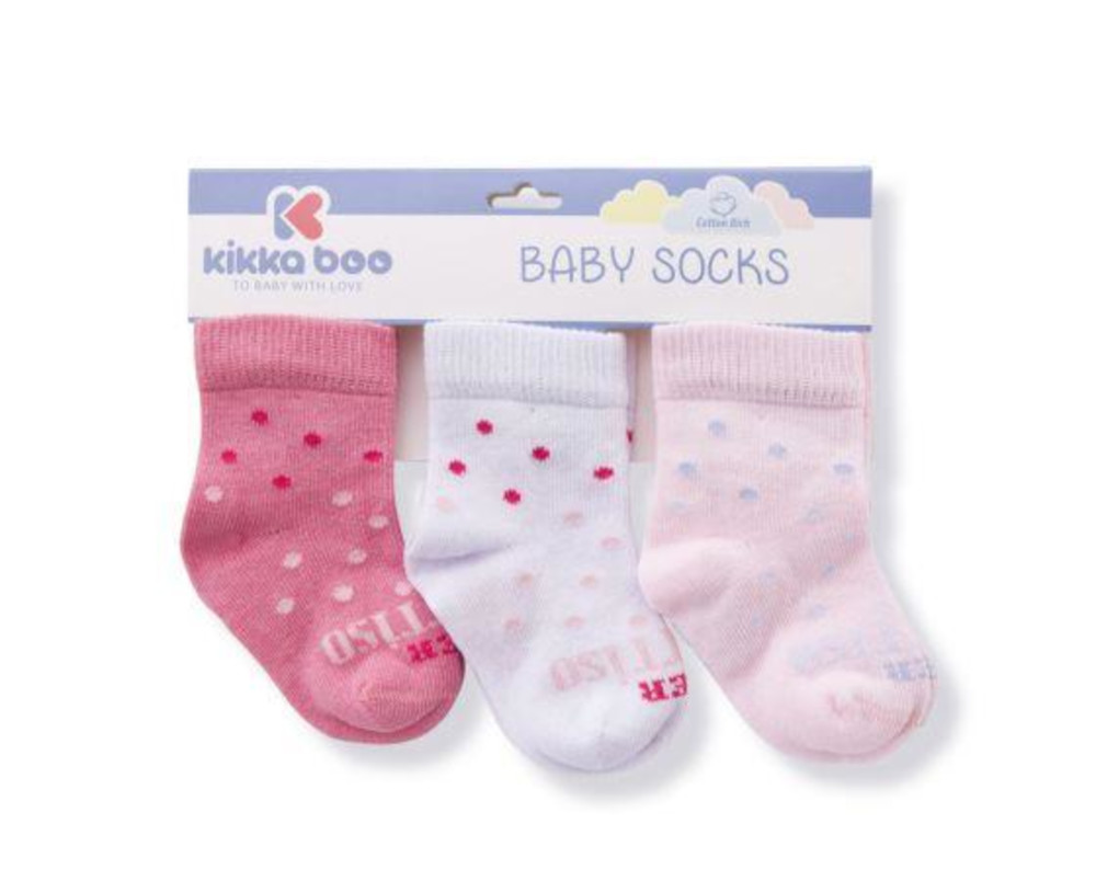 Καλτσάκια Σετ 3τμχ Dots Kikka Boo Pink 31110010106